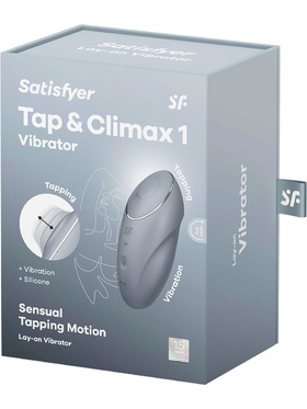 Satisfyer: Tap & Climax 1, Lay-On Vibrator, grå