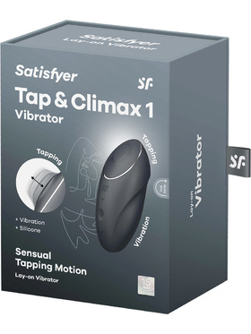 Satisfyer: Tap & Climax 1, Lay-On Vibrator, svart