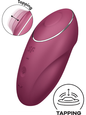 Satisfyer: Tap & Climax 1, Lay-On Vibrator, röd