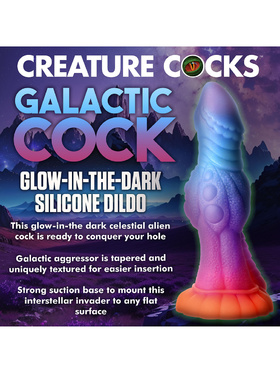 Creature Cocks: Galactic Cock, Alien Glow Silicone Dildo