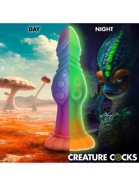 Creature Cocks: Galactic Cock, Alien Glow Silicone Dildo