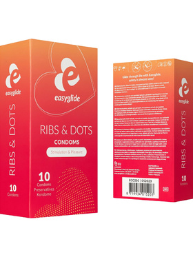 EasyGlide: Ribs and Dots Condoms, 10-pack
