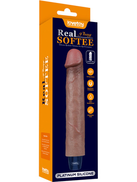 LoveToy: Real Softee, Silicone Vibrating Dildo, 23 cm
