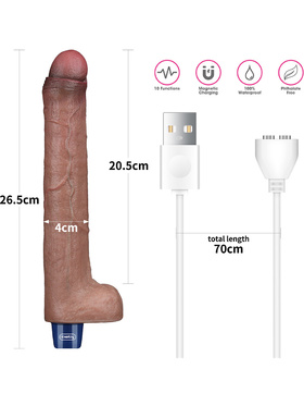 LoveToy: Real Softee, Silicone Vibrating Dildo, 26,5 cm