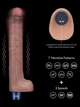 LoveToy: Real Softee, Silicone Vibrating Dildo, 26,5 cm