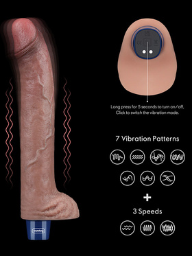 LoveToy: Real Softee, Silicone Vibrating Dildo, 27 cm