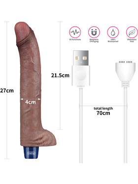 LoveToy: Real Softee, Silicone Vibrating Dildo, 27 cm