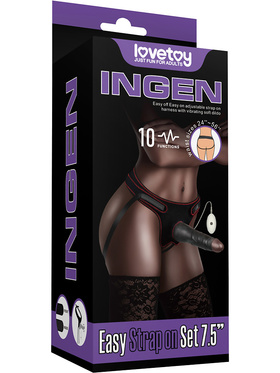 LoveToy: Vibrating Easy StrapOn Set, 19 cm