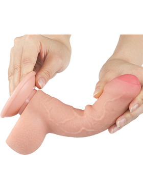 LoveToy: Sliding-Skin Dildo, 18 cm, ljus