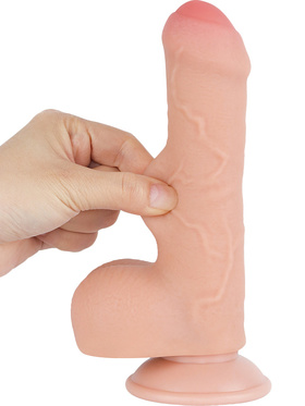 LoveToy: Sliding-Skin Dildo, 18 cm, ljus