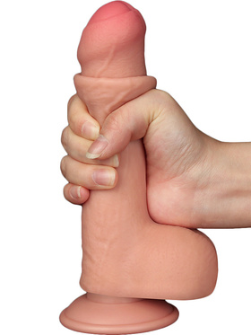 LoveToy: Sliding-Skin Dildo, 18 cm, ljus