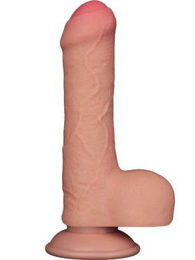 LoveToy: Sliding-Skin Dildo, 18 cm, ljus