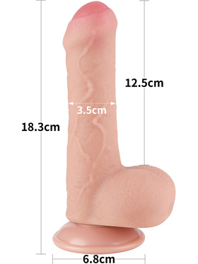 LoveToy: Sliding-Skin Dildo, 18 cm, ljus