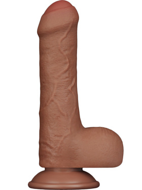 LoveToy: Sliding-Skin Dildo, 18 cm, brun