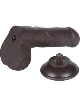 LoveToy: Sliding-Skin Dildo, 18 cm, mörk