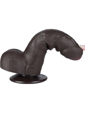 LoveToy: Sliding-Skin Dildo, 18 cm, mörk