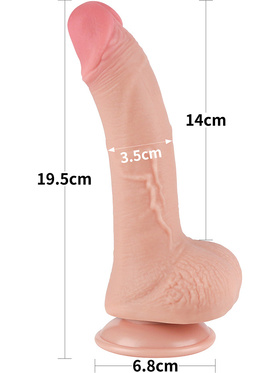 LoveToy: Sliding-Skin Dildo, 19.5 cm, ljus