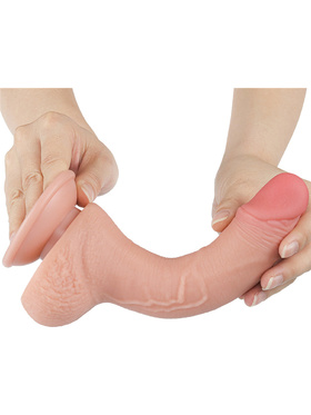 LoveToy: Sliding-Skin Dildo, 19.5 cm, ljus