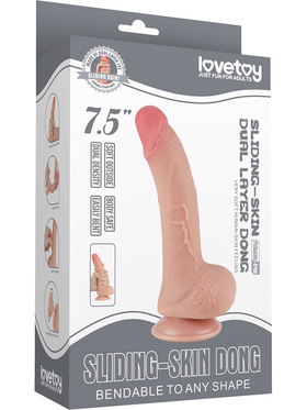 LoveToy: Sliding-Skin Dildo, 19.5 cm, ljus