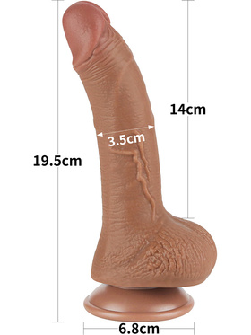 LoveToy: Sliding-Skin Dildo, 19.5 cm, brun