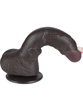 LoveToy: Sliding-Skin Dildo, 19.5 cm, mörk