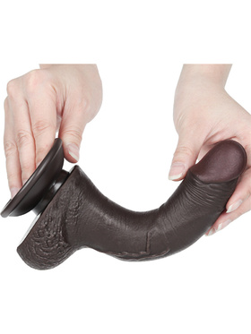 LoveToy: Sliding-Skin Dildo, 19.5 cm, mörk