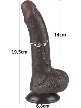 LoveToy: Sliding-Skin Dildo, 19.5 cm, mörk