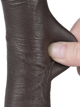 LoveToy: Sliding-Skin Dildo, 19.5 cm, mörk