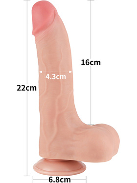 LoveToy: Sliding-Skin Dildo, 22 cm, ljus