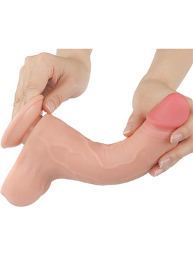 LoveToy: Sliding-Skin Dildo, 22 cm, ljus