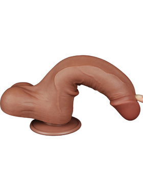 LoveToy: Sliding-Skin Dildo, 22 cm, brun