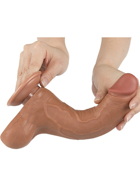 LoveToy: Sliding-Skin Dildo, 22 cm, brun