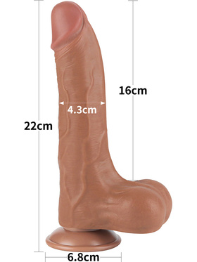 LoveToy: Sliding-Skin Dildo, 22 cm, brun