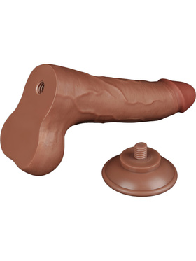 LoveToy: Sliding-Skin Dildo, 22 cm, brun