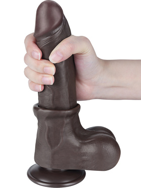 LoveToy: Sliding-Skin Dildo, 22 cm, mörk