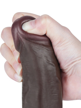 LoveToy: Sliding-Skin Dildo, 22 cm, mörk