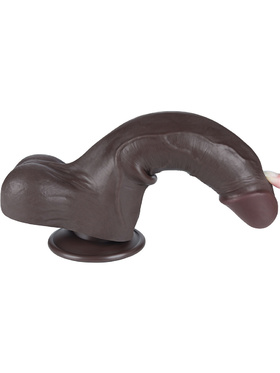 LoveToy: Sliding-Skin Dildo, 22 cm, mörk