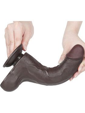 LoveToy: Sliding-Skin Dildo, 22 cm, mörk