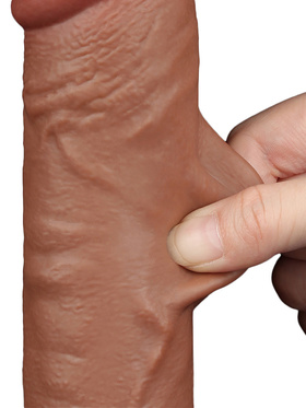 LoveToy: Sliding-Skin Dildo, 24 cm, brun