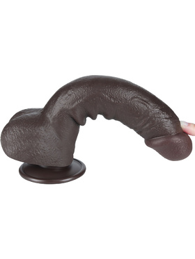 LoveToy: Sliding-Skin Dildo, 24 cm, mörk