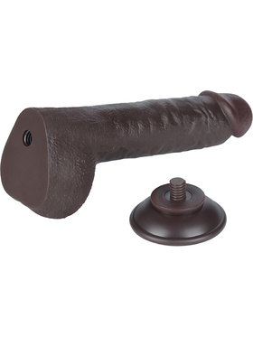 LoveToy: Sliding-Skin Dildo, 24 cm, mörk