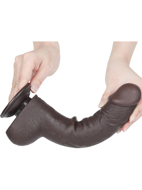 LoveToy: Sliding-Skin Dildo, 24 cm, mörk