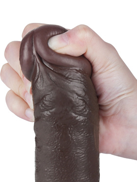 LoveToy: Sliding-Skin Dildo, 24 cm, mörk