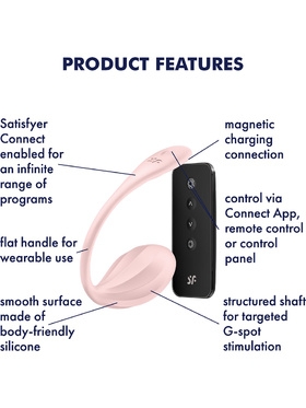 Satisfyer Connect: Ribbed Petal, Wearable Vibrator, rosa