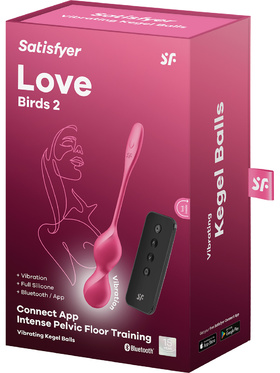 Satisfyer Connect: Love Birds 2, Vibrating Kegel Balls, rosa