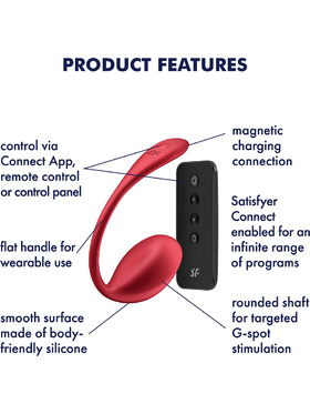 Satisfyer Connect: Shiny Petal, Wearable Vibrator, röd