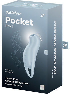 Satisfyer: Pocket Pro 1, Double Air Pulse Vibrator, blå