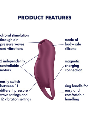 Satisfyer: Pocket Pro 1, Double Air Pulse Vibrator, röd