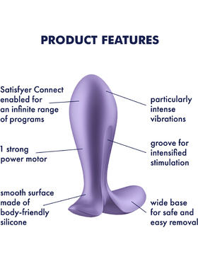 Satisfyer Connect: Intensity Plug, Plug Vibrator, lila