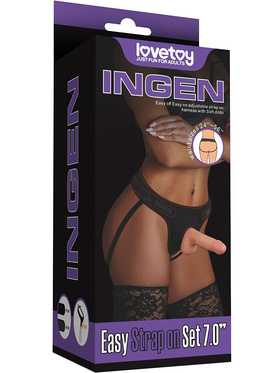 LoveToy: Easy StrapOn Set, 18 cm, ljus